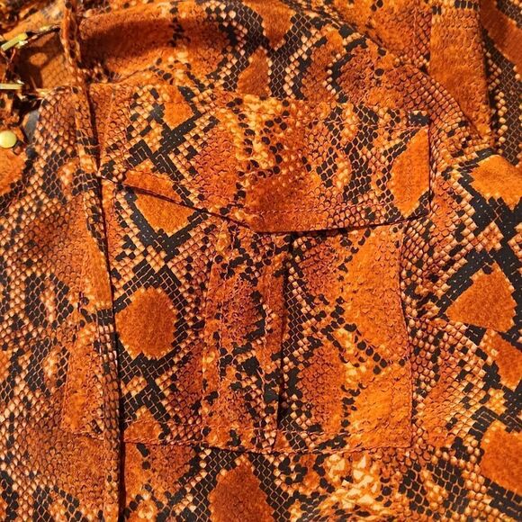 Michael kors michael michael kors xs top animal print snakeskin Orange silk - Picture 7 of 10